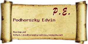 Podhorszky Edvin névjegykártya